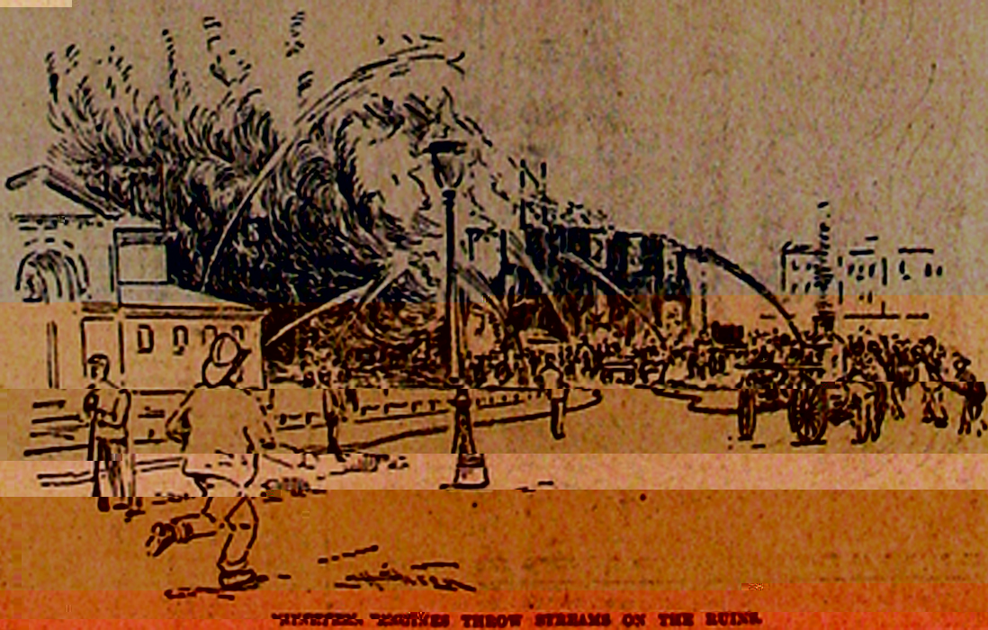 Nineteen Engines Throw Streams on the Ruins