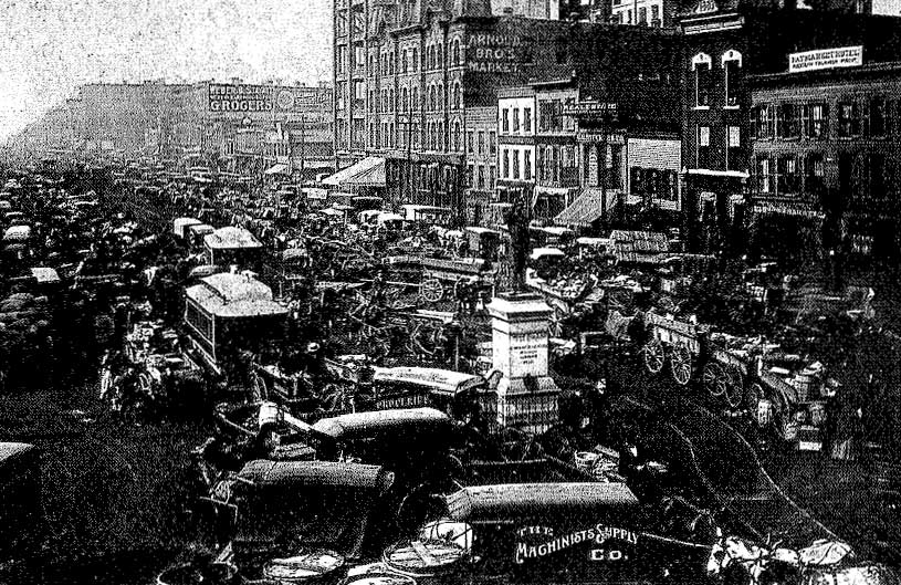 The Haymarket Square on Randolph Street between Halsted and Des Plaines Streets